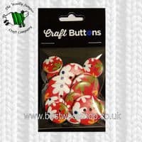 CFB071 - S & W CRAFT BUTTONS - PACK OF 15 - 9 X 18MM & 6 X 25MM - FLOWERS